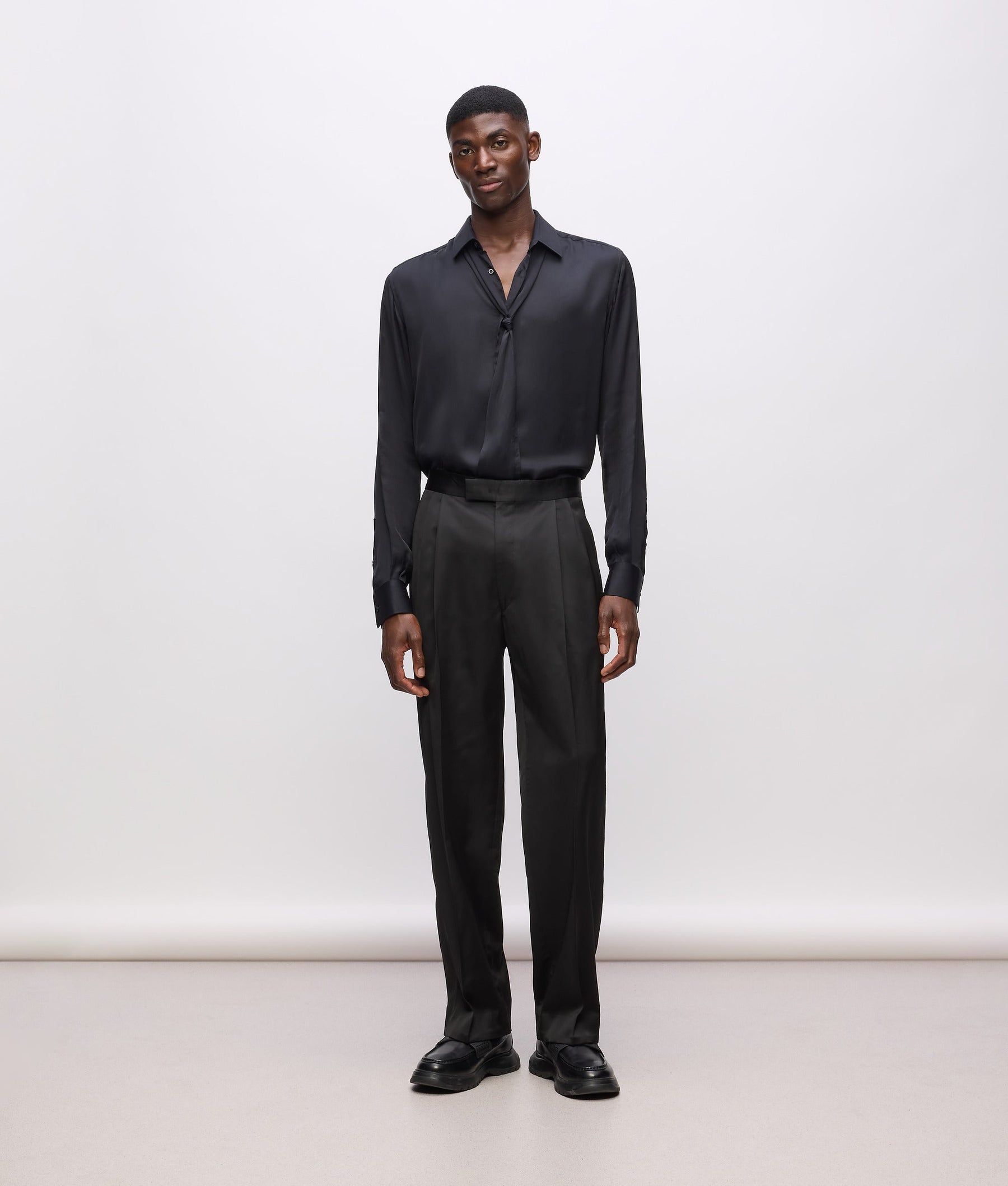 KL Studio satin detail trousers