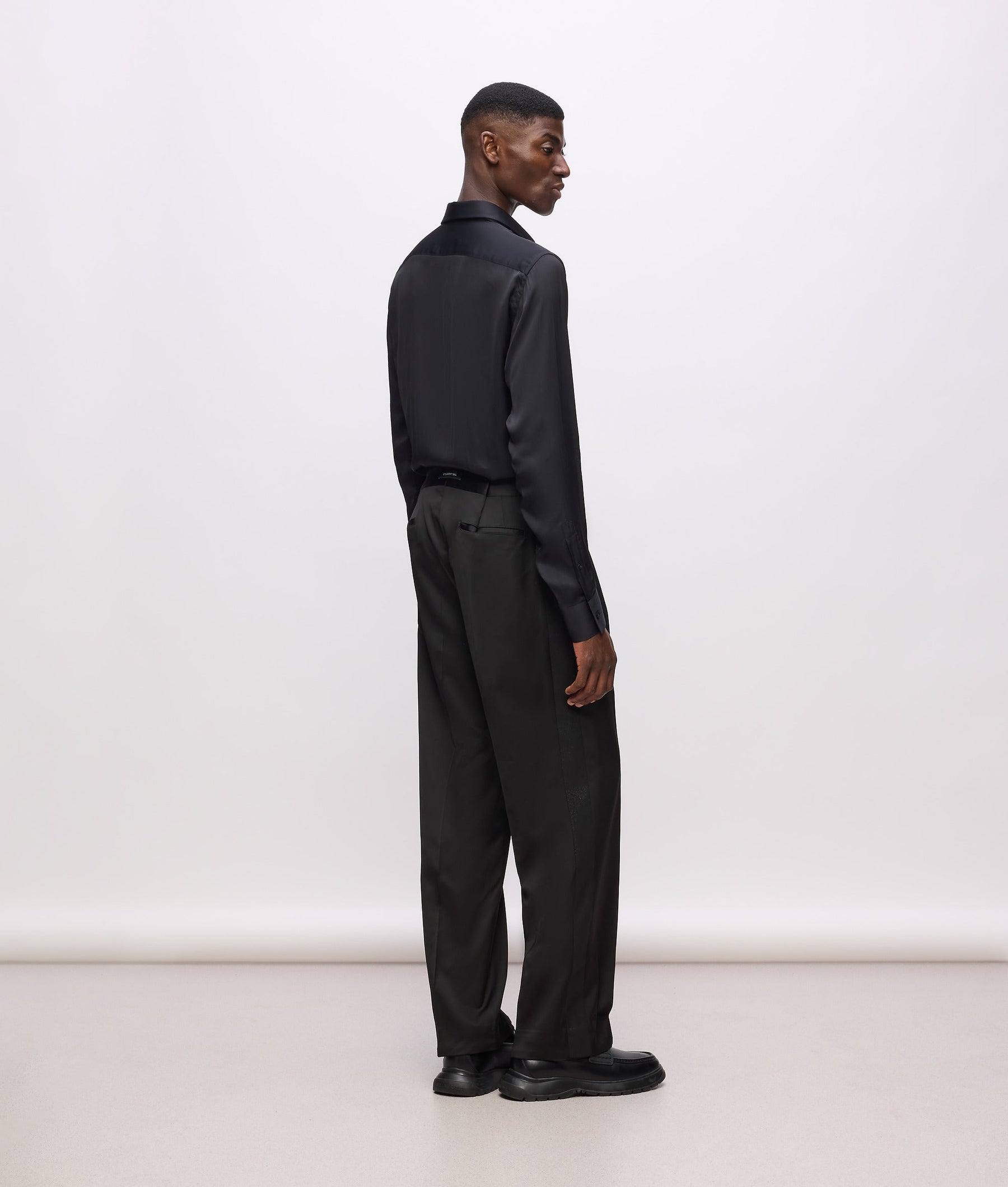 KL Studio satin detail trousers