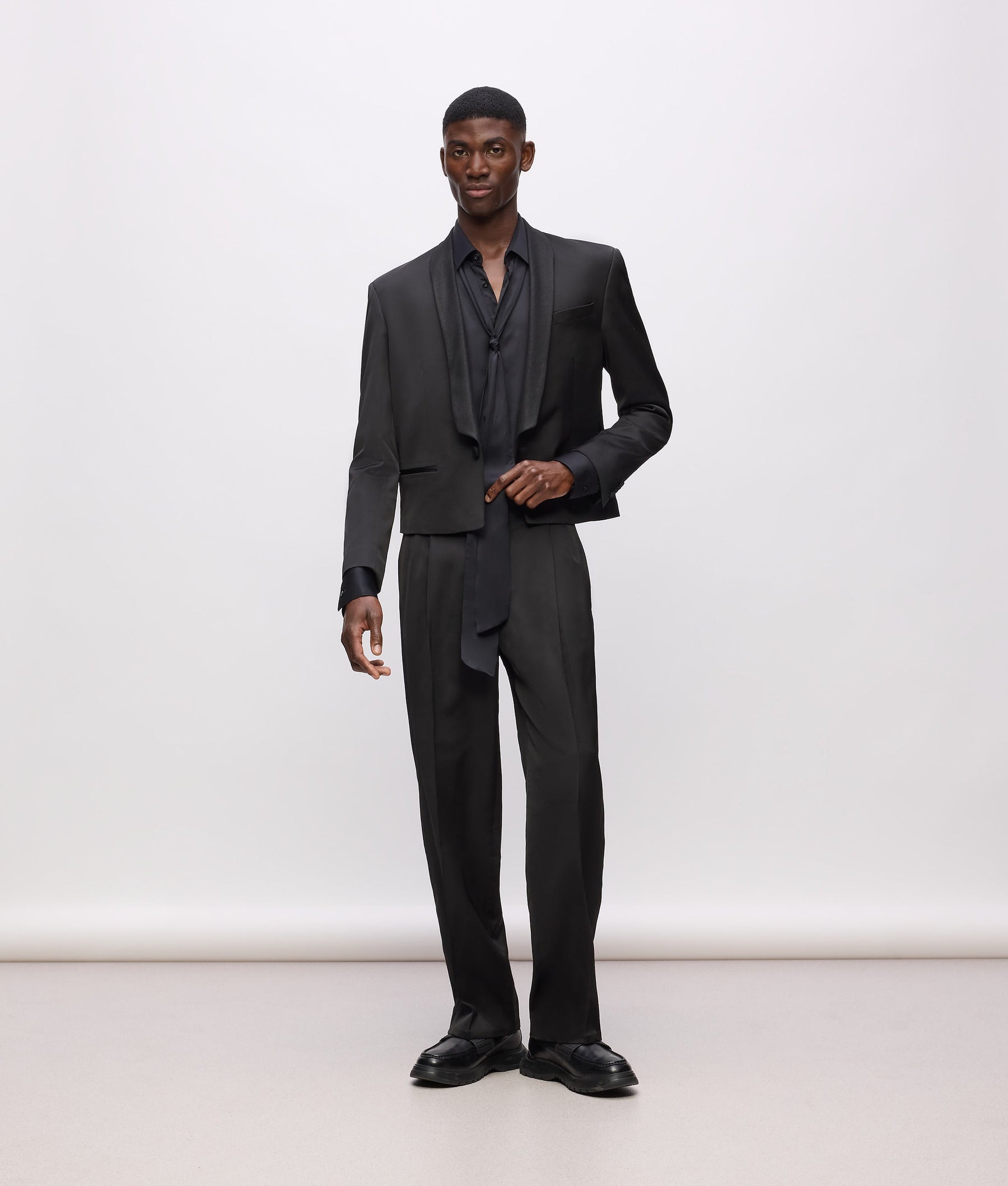 KL Studio satin detail trousers