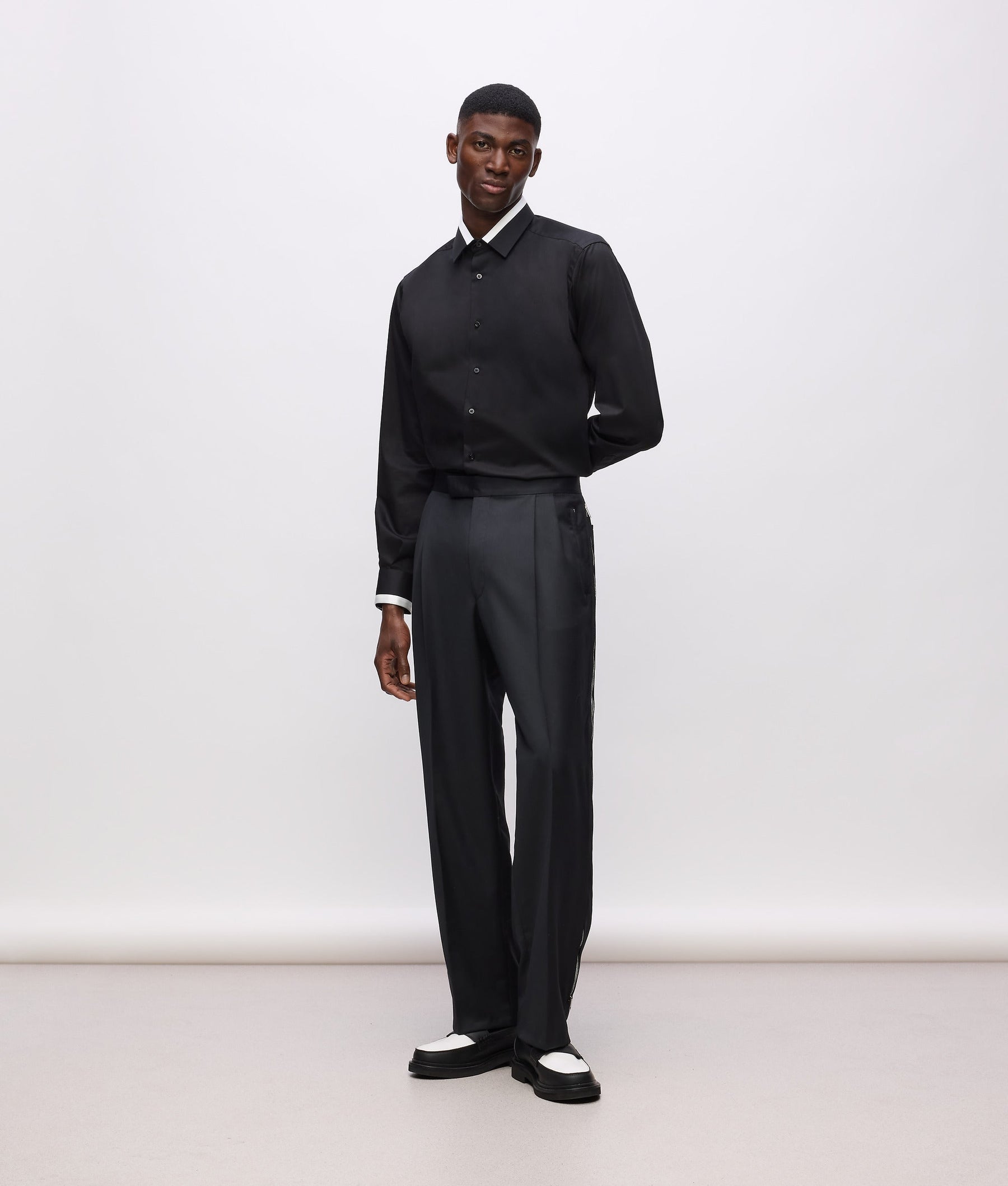 KL Studio contrast piping shirt