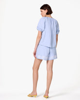 Chambray Embroidered Blouse