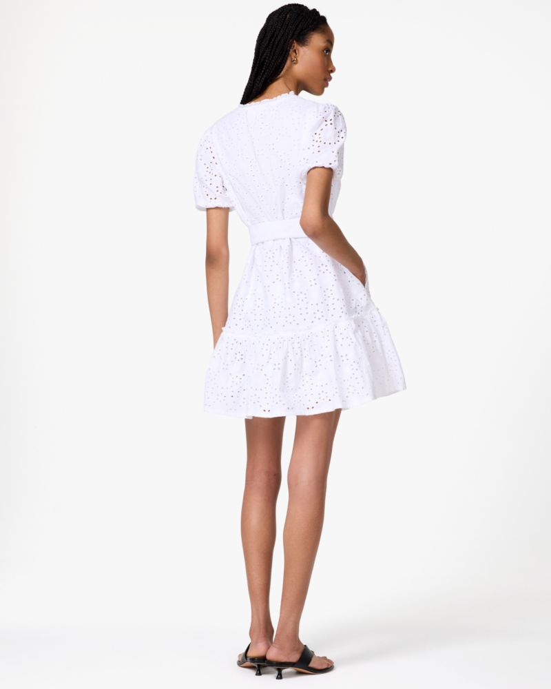 Floral Eyelet Mini Shirt Dress