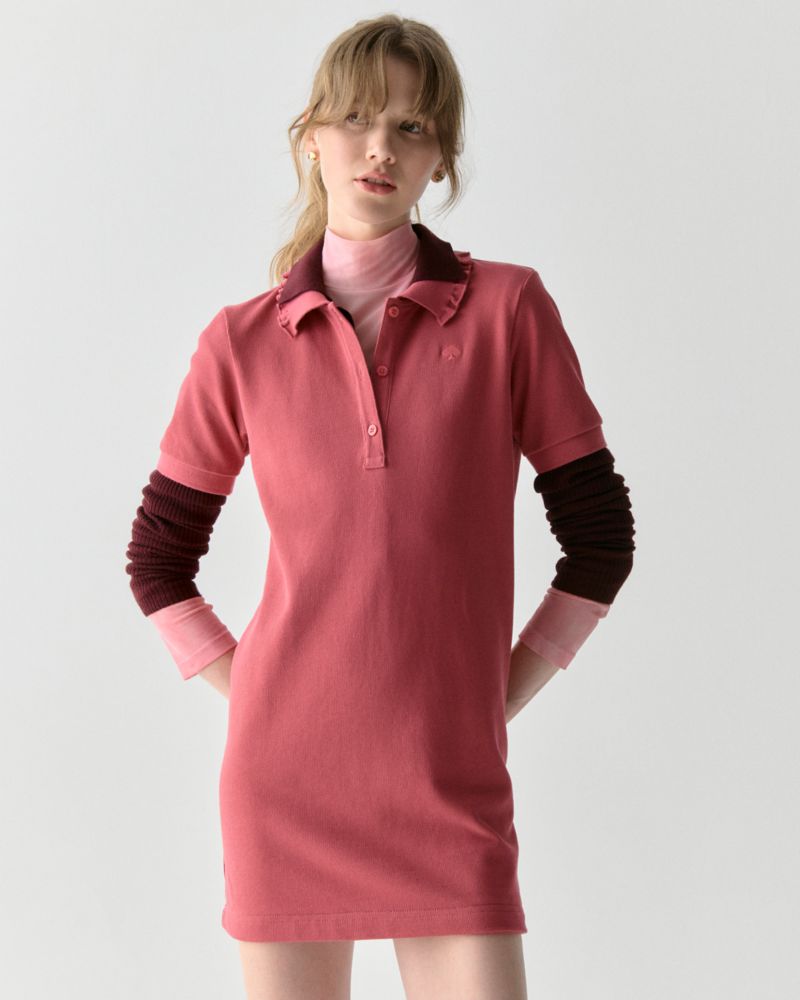 Ruffle Logo Polo Dress