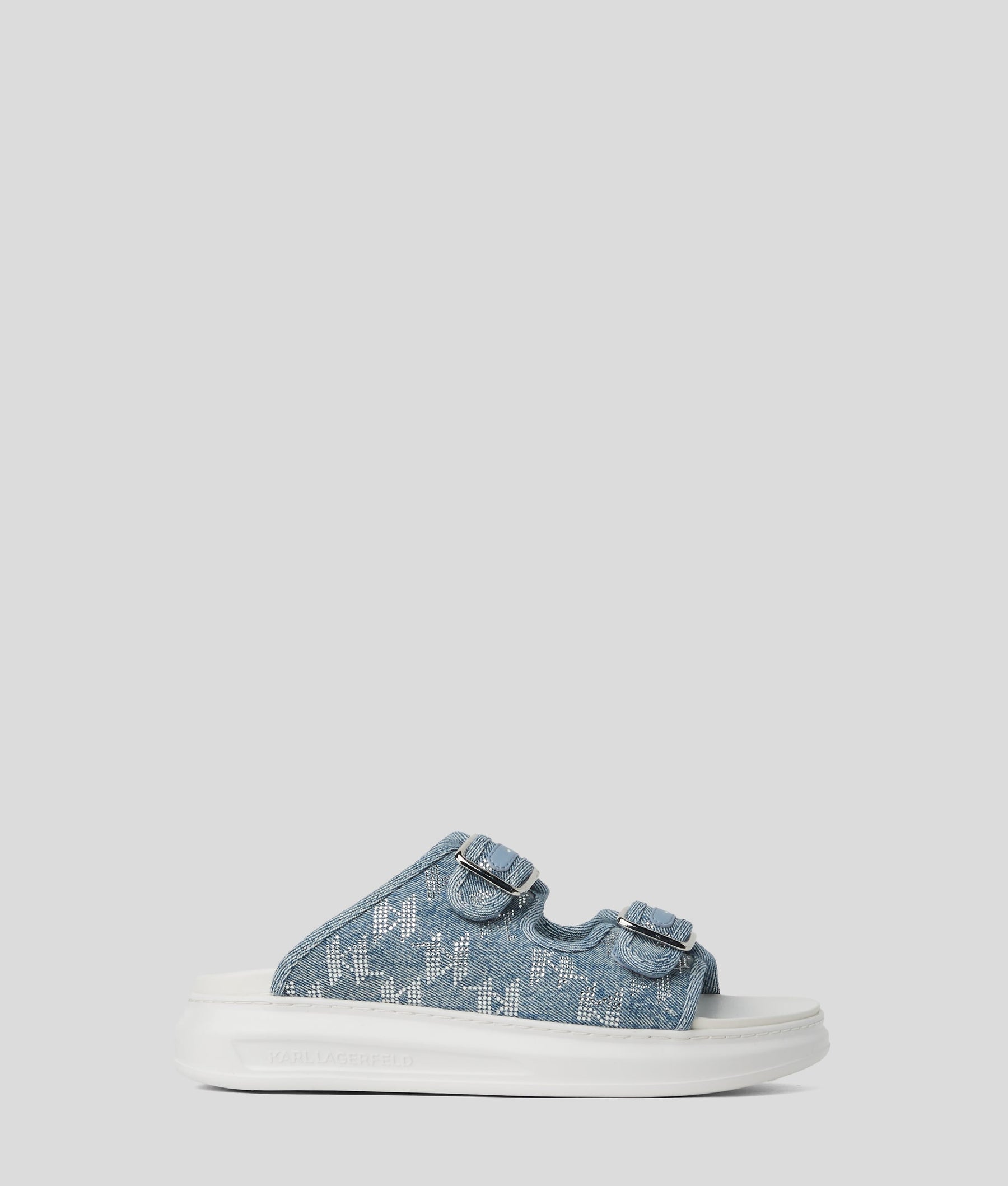 KAPRI DENIM RHINESTONE SLIPPERS
