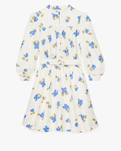 Painterly Bouquet Belted Shirt Dress