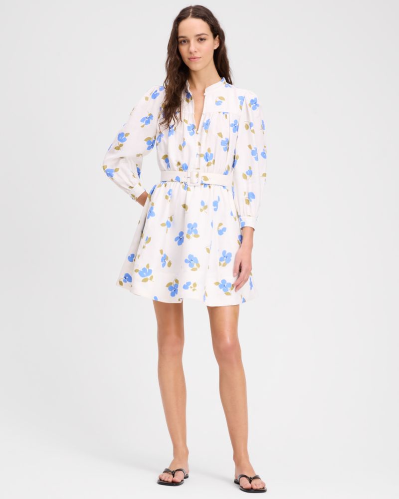 Painterly Bouquet Belted Shirt Dress