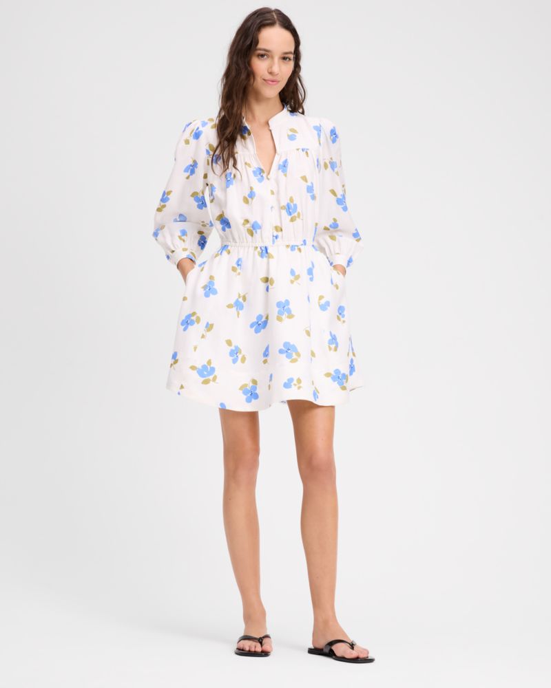 Painterly Bouquet Belted Shirt Dress