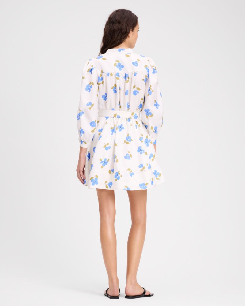 Painterly Bouquet Belted Shirt Dress