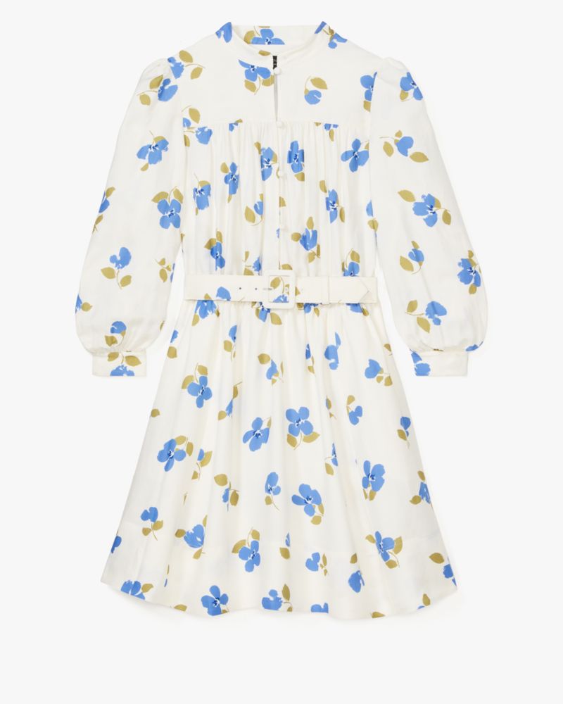 Painterly Bouquet Belted Shirt Dress