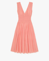 Swiss Dot Smocked Midi Dress