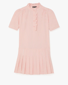 Seersucker Pleated Shirt Dress