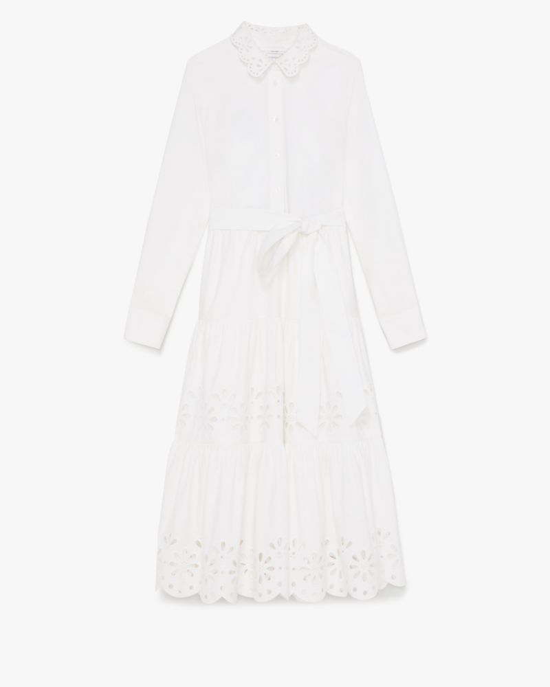 Daisy Eyelet Long Sleeve Shirt Dress