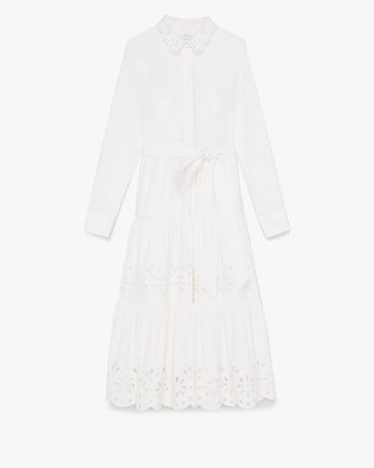 Daisy Eyelet Long Sleeve Shirt Dress