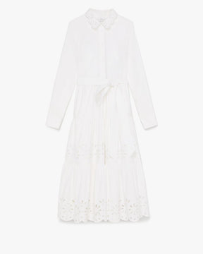 Daisy Eyelet Long Sleeve Shirt Dress