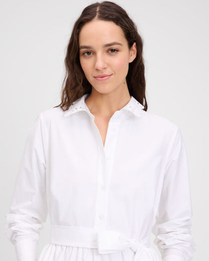 Daisy Eyelet Long Sleeve Shirt Dress