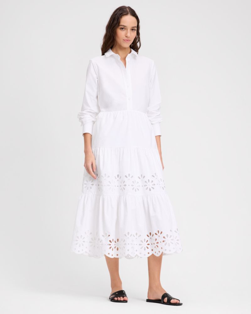 Daisy Eyelet Long Sleeve Shirt Dress