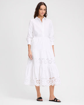 Daisy Eyelet Long Sleeve Shirt Dress