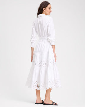 Daisy Eyelet Long Sleeve Shirt Dress