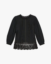 Guipure Lace Trim Blouse
