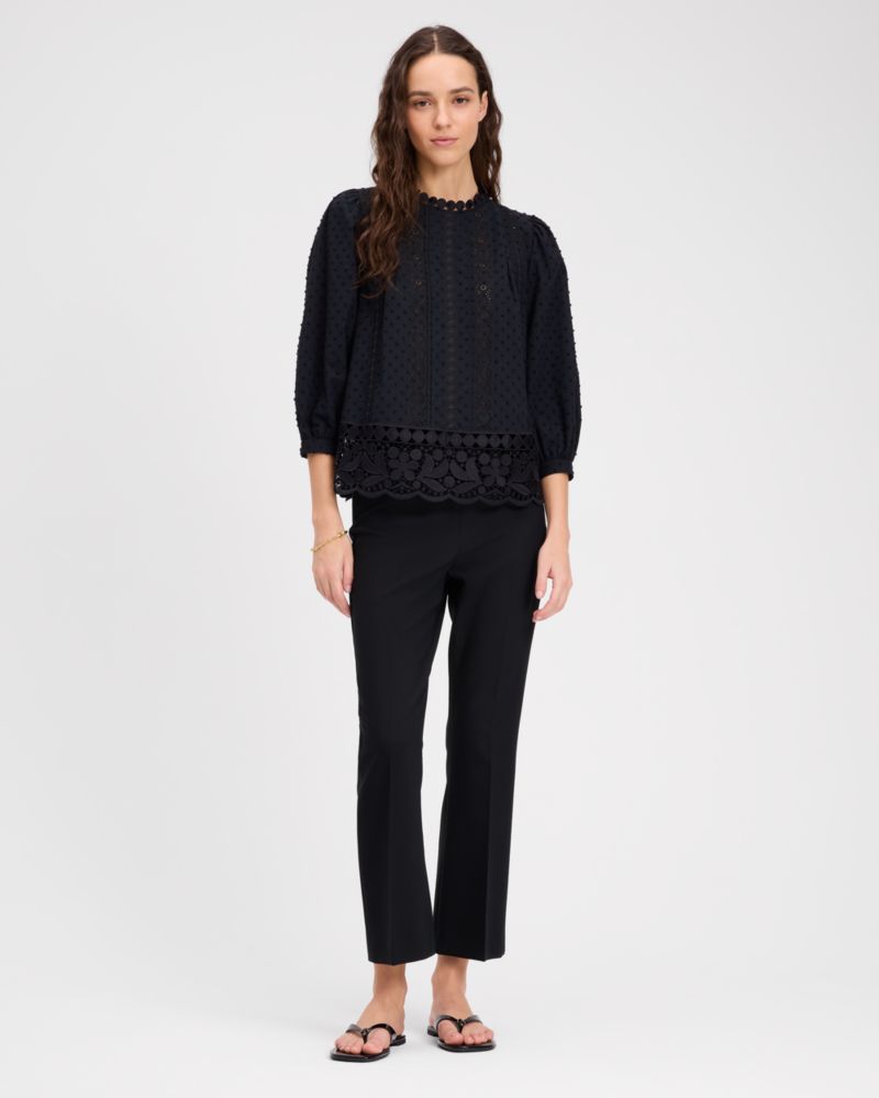 Guipure Lace Trim Blouse