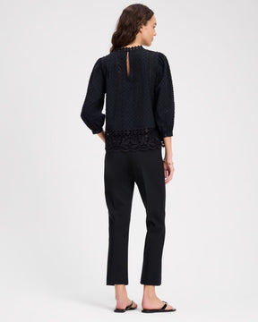 Guipure Lace Trim Blouse