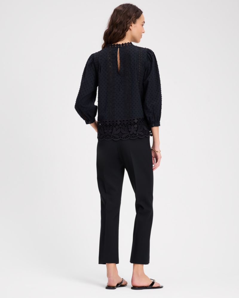 Guipure Lace Trim Blouse