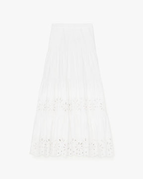 Daisy Eyelet Tiered Maxi Skirt