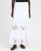 Daisy Eyelet Tiered Maxi Skirt
