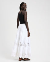 Daisy Eyelet Tiered Maxi Skirt