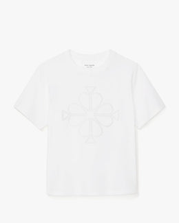 Embroidered Spade Flower Logo Tee