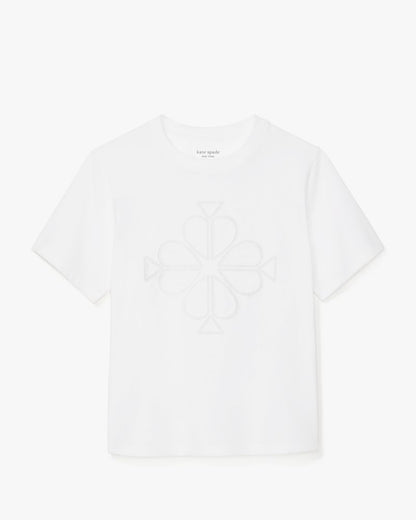 Embroidered Spade Flower Logo Tee