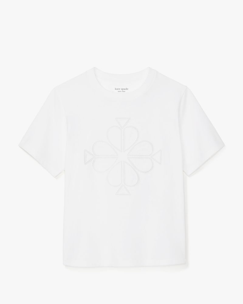 Embroidered Spade Flower Logo Tee