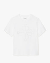 Embroidered Spade Flower Logo Tee