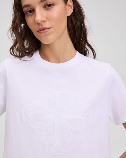 Embroidered Spade Flower Logo Tee