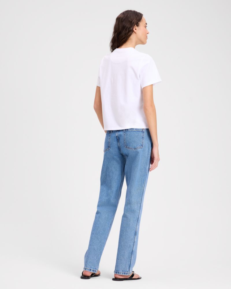 Embroidered Spade Flower Logo Tee
