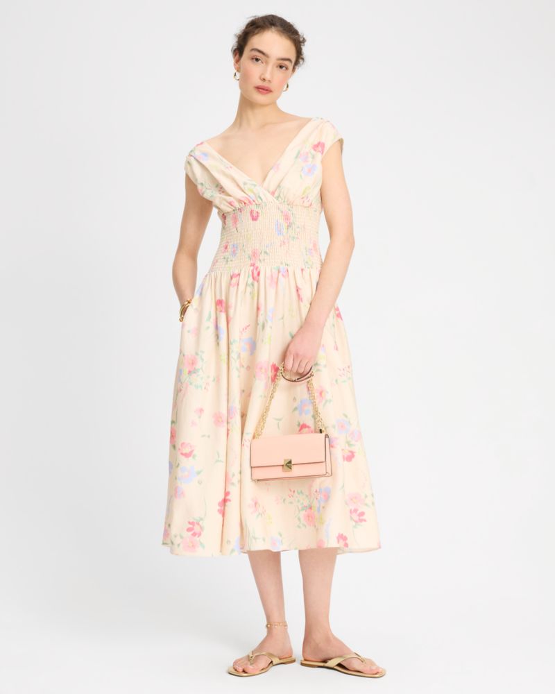Whimsical Garden Smocked Midi Dress