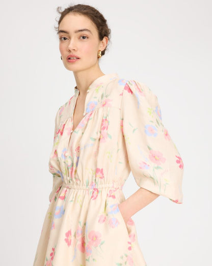 Whimsical Garden Belted Shirt Dress