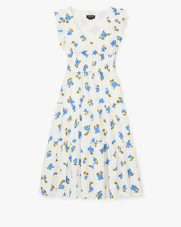 Painterly Bouquet Tiered Midi Dress