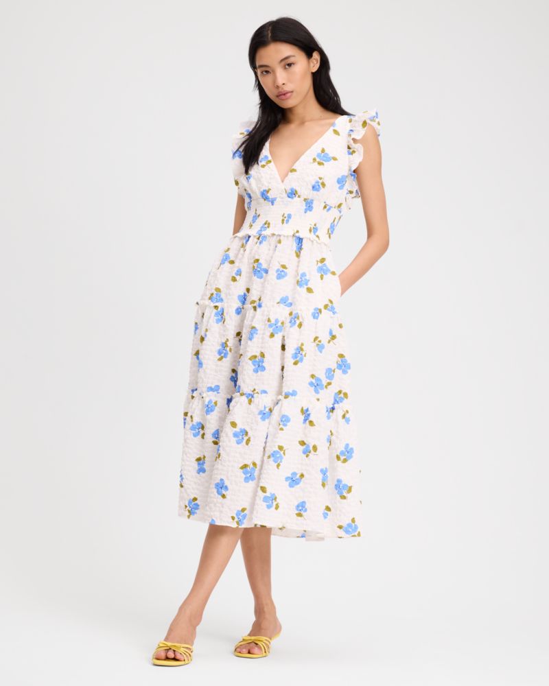 Painterly Bouquet Tiered Midi Dress