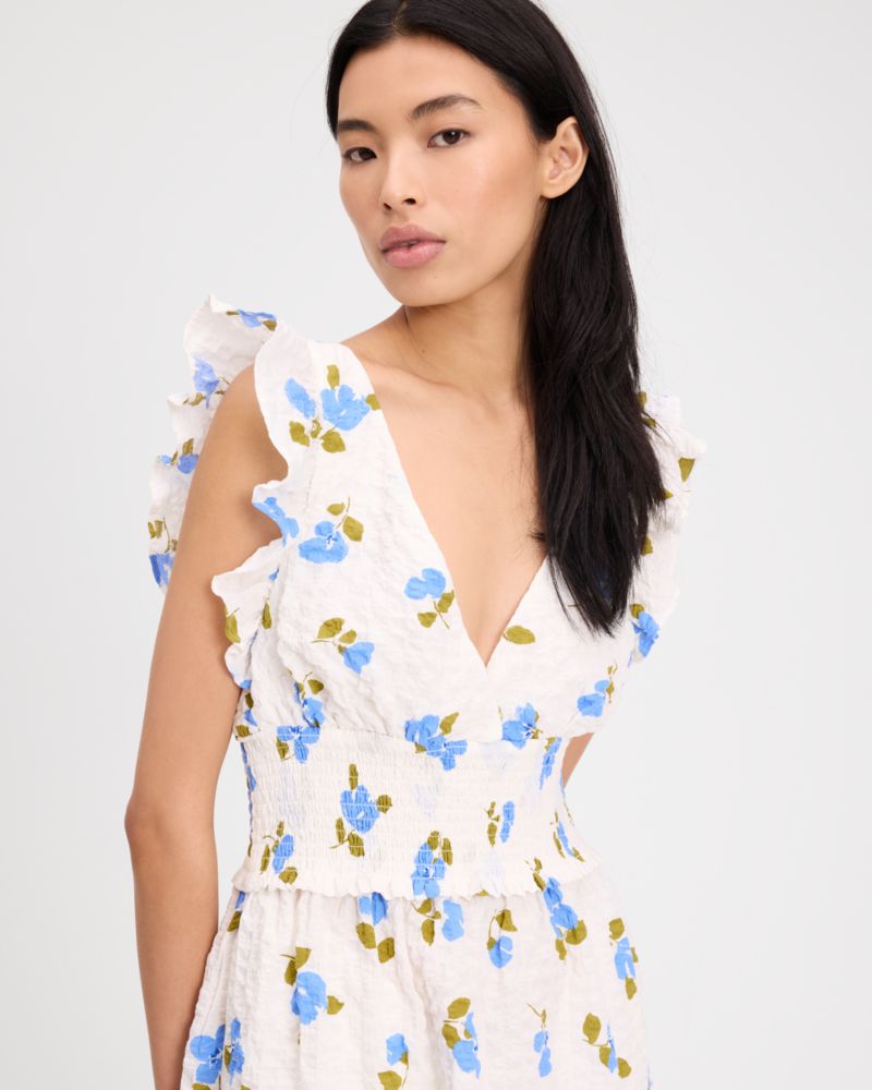 Painterly Bouquet Tiered Midi Dress