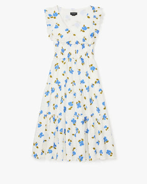 Painterly Bouquet Tiered Midi Dress