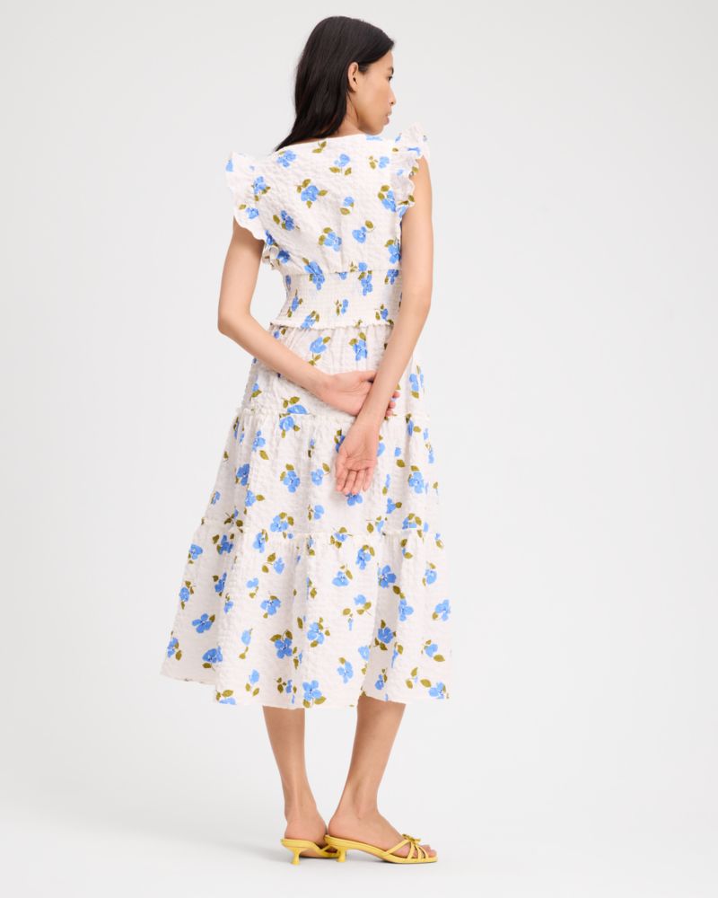 Painterly Bouquet Tiered Midi Dress