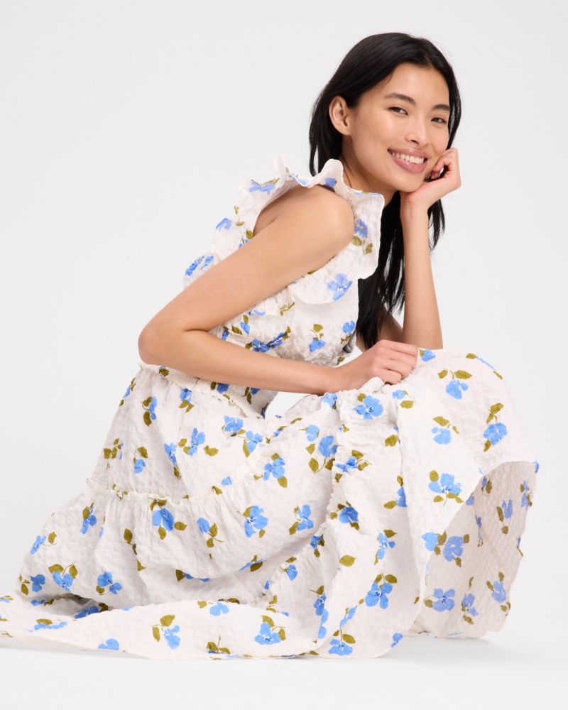 Painterly Bouquet Tiered Midi Dress