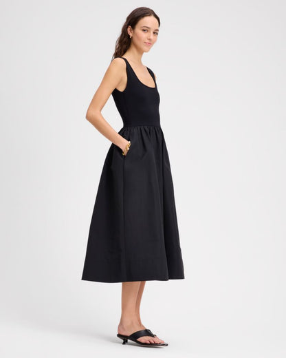 Mixed Media Midi Dress