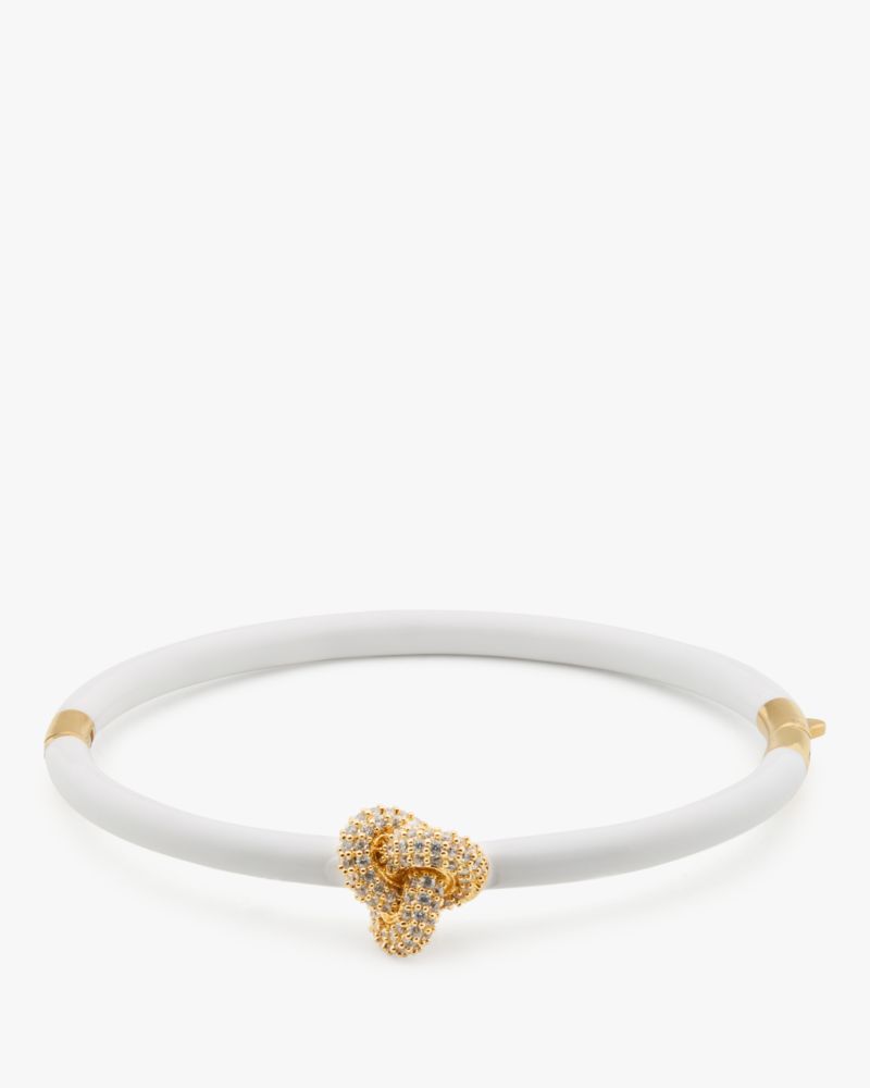 Double Knot Pave Hinged Bangle