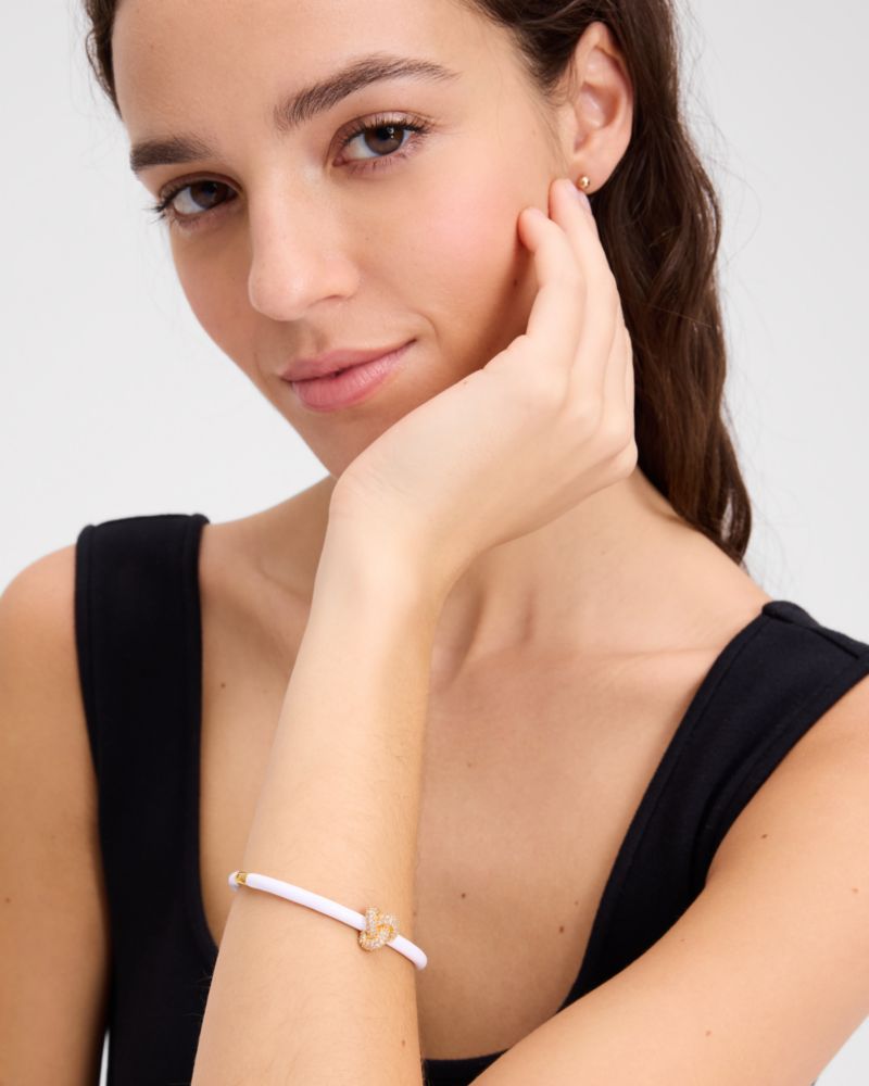 Double Knot Pave Hinged Bangle