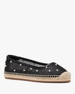 Pearl Fishnet Espadrille Ballet Flats