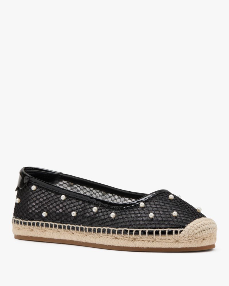 Pearl Fishnet Espadrille Ballet Flats
