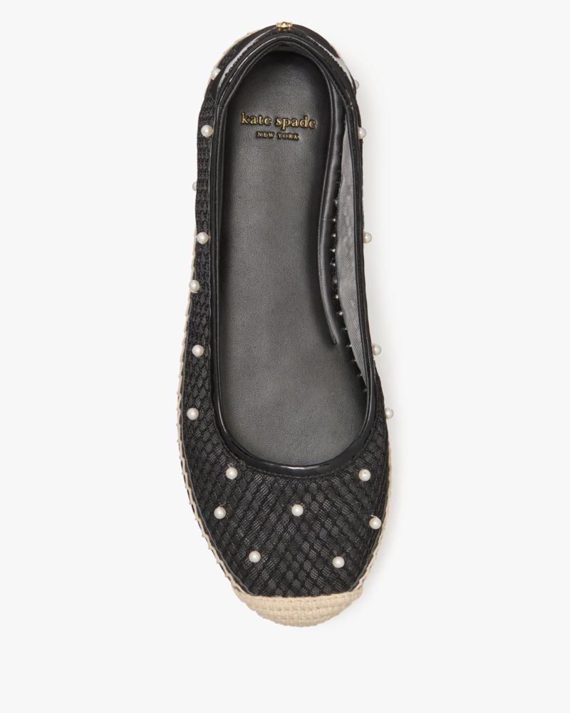 Pearl Fishnet Espadrille Ballet Flats