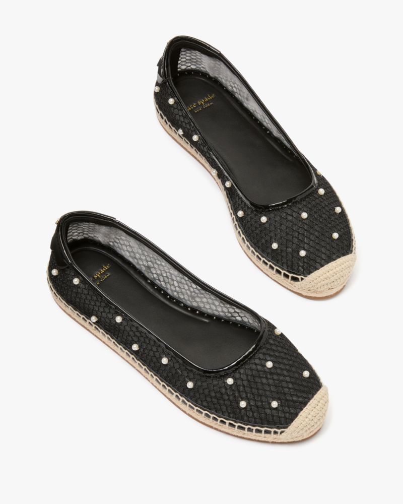 Pearl Fishnet Espadrille Ballet Flats